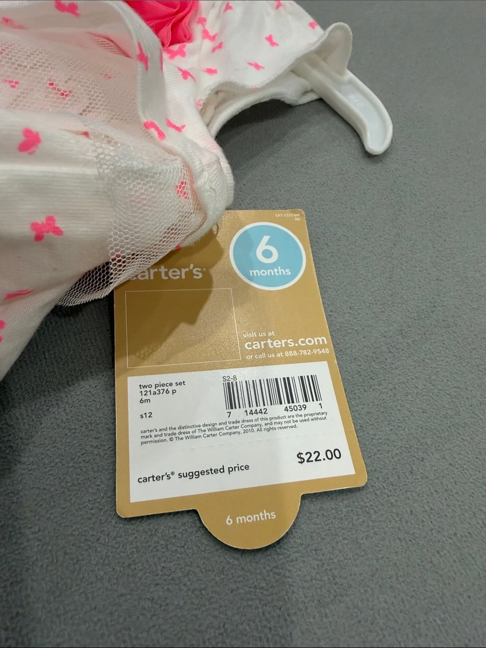 Carter’s Baby Girl 2-Piece Butterfly Tunic Dress & Pink Leggings Set
